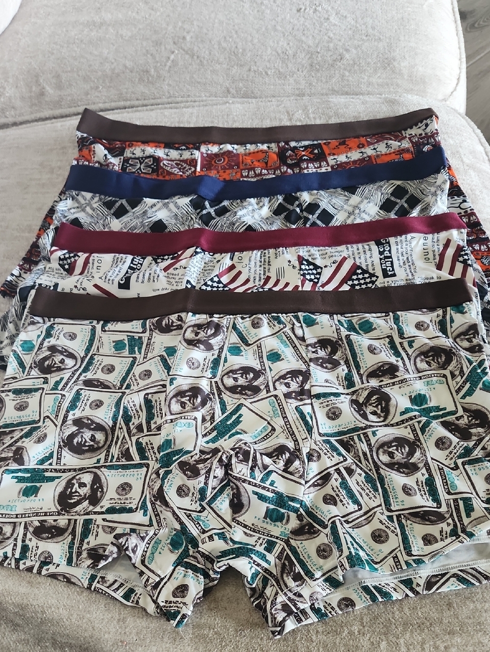 Men's Printed Boxer Briefs - Multi Color Pattern